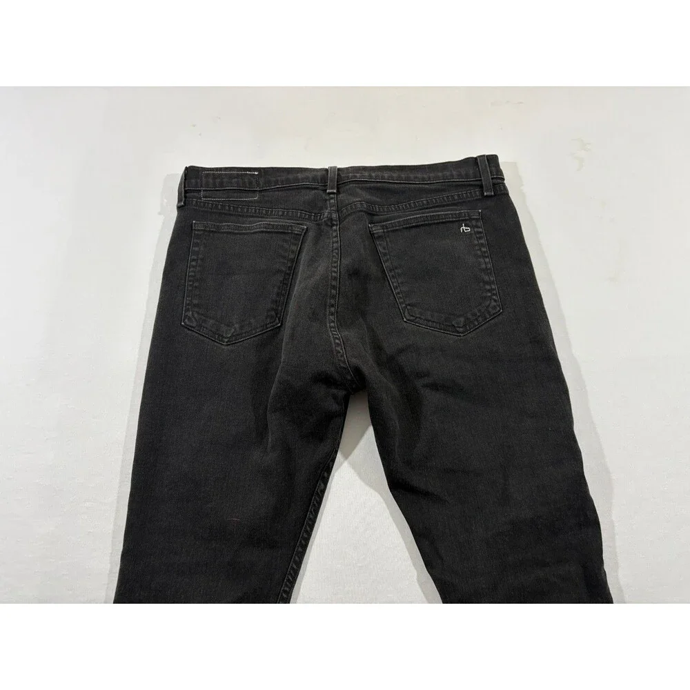 Rag & Bone Fit 3 Classic Jeans Mens Black Dark Wash Denim Slim Leg Grunge Sz 34